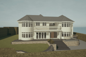Computer generated image of a new extension in Falmouth Conservation Area, Cornwall