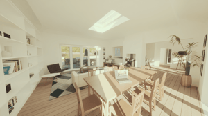 A computer rended image of a new extension for a project in Falmouth Cornwall