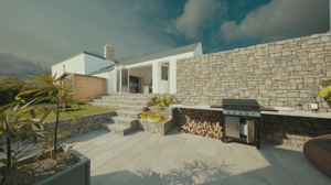Computer generated image of a new social outside area