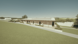 A computer generated image of the roof of the new Stithians Community Pavilion