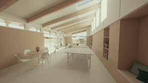 A computer generated image of the table tennis in the new Stithians Community Pavilion