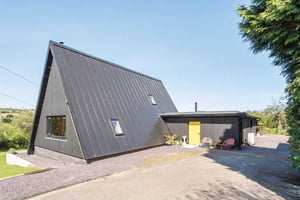 Entrance to a contemporary A-Frame family home