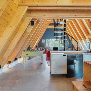 internal view through kitchen to main sitting area