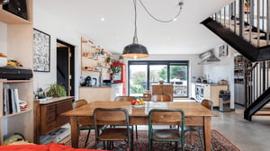 dining room with retro furniture