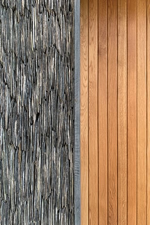 close up image of timber against slate finish
