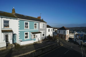 external view of blue terrace house