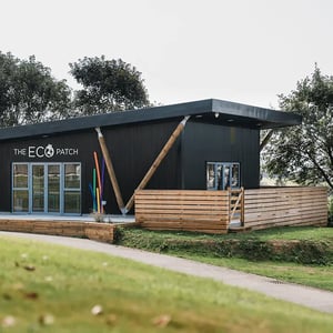 external view of black metal clad new class room