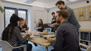 Picture of the Marraum team having lunch